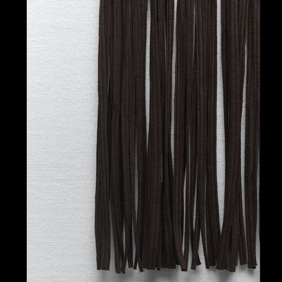 ZARA FRINGED RIBBED SKIRT - Picture 10 of 10